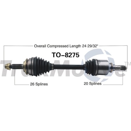 Surtrack Axle Cv Axle Shaft, To-8275 TO-8275